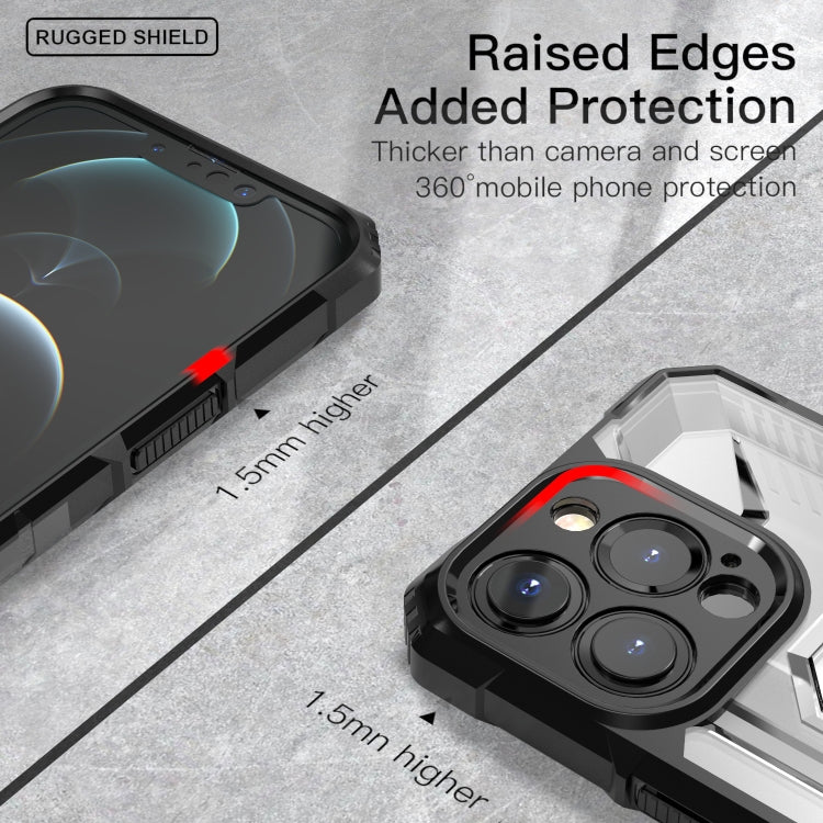 For iPhone 13 Pro PC + TPU Shockproof Protective Case with Metal Ring Holder