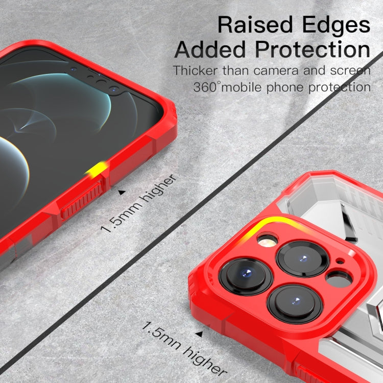 For iPhone 13 Pro PC + TPU Shockproof Protective Case with Metal Ring Holder