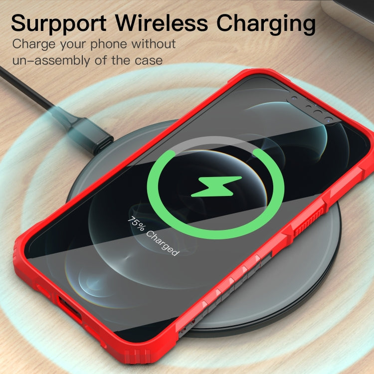 For iPhone 13 Pro PC + TPU Shockproof Protective Case with Metal Ring Holder