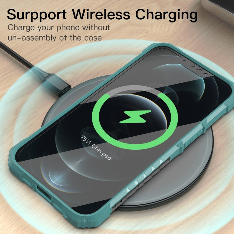 For iPhone 13 Pro PC + TPU Shockproof Protective Case with Metal Ring Holder