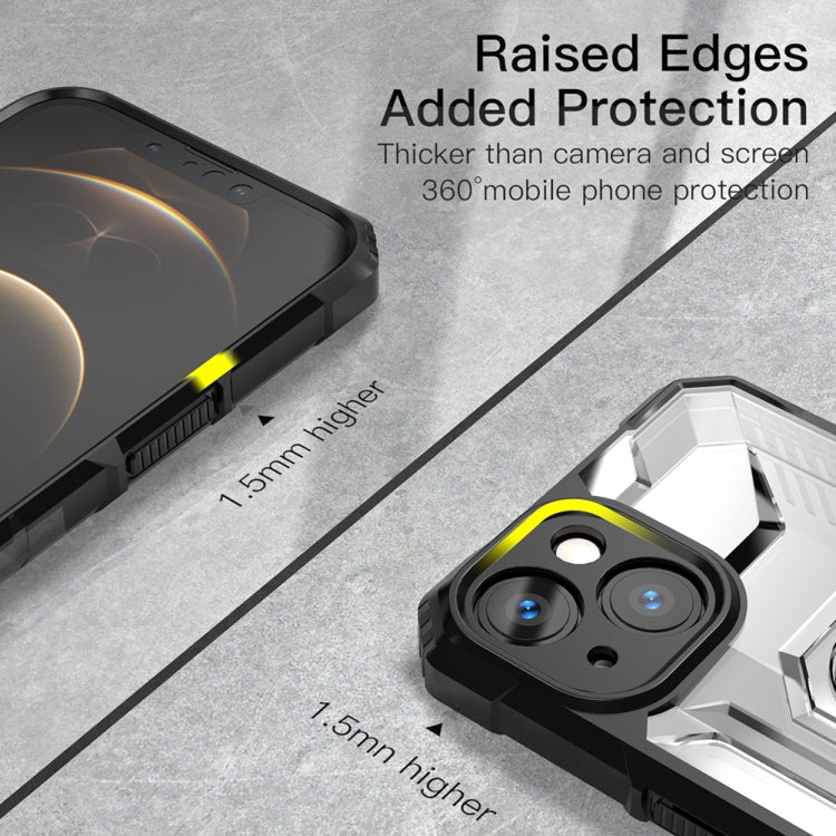For iPhone 13 mini PC + TPU Shockproof Protective Case with Metal Ring Holder