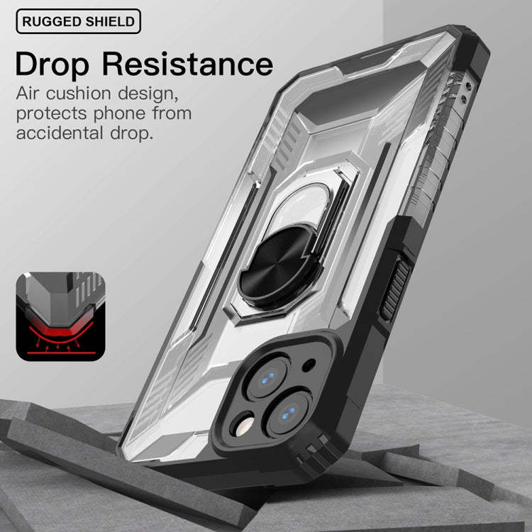 For iPhone 13 mini PC + TPU Shockproof Protective Case with Metal Ring Holder