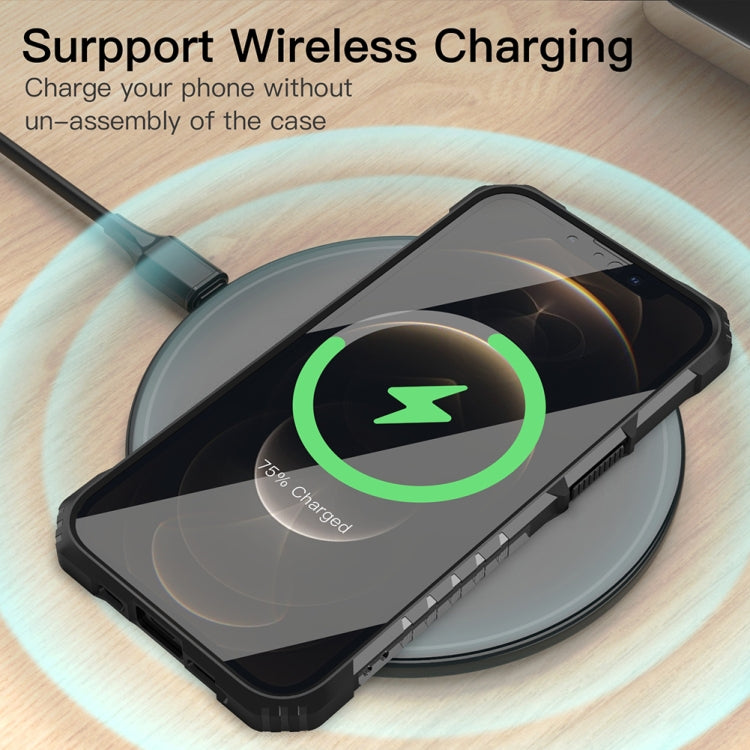 For iPhone 13 mini PC + TPU Shockproof Protective Case with Metal Ring Holder
