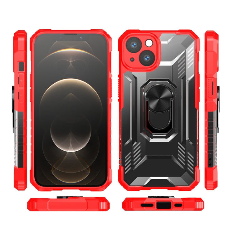 For iPhone 13 mini PC + TPU Shockproof Protective Case with Metal Ring Holder