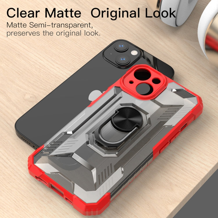 For iPhone 13 mini PC + TPU Shockproof Protective Case with Metal Ring Holder