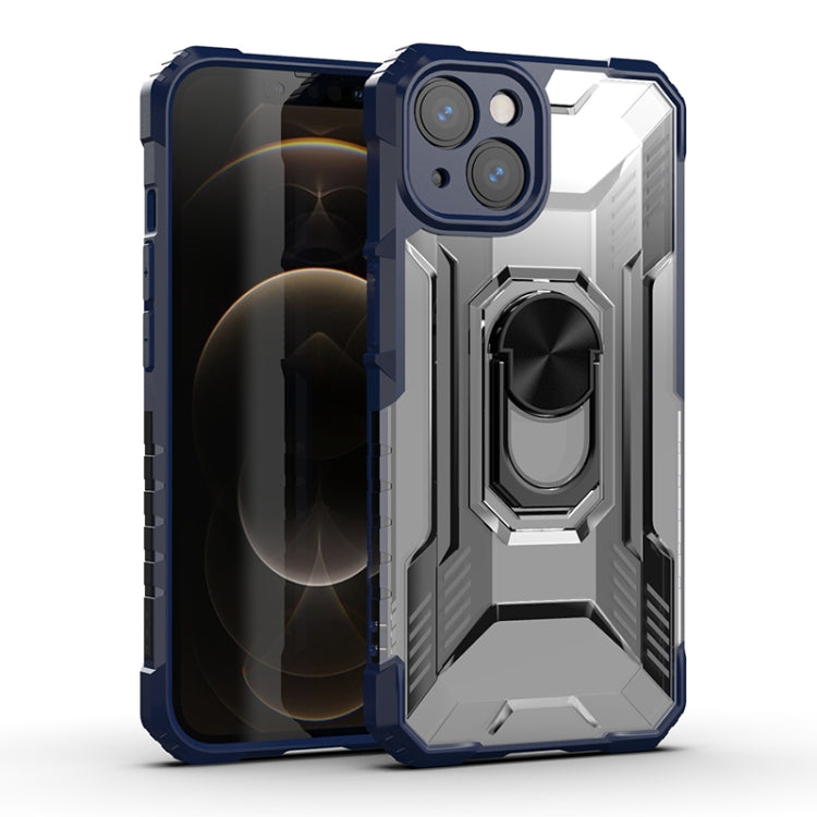 For iPhone 13 mini PC + TPU Shockproof Protective Case with Metal Ring Holder
