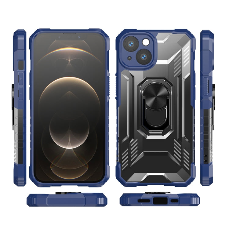 For iPhone 13 mini PC + TPU Shockproof Protective Case with Metal Ring Holder