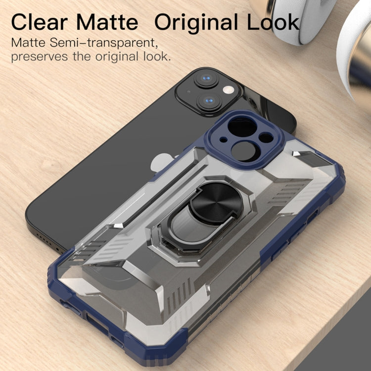 For iPhone 13 mini PC + TPU Shockproof Protective Case with Metal Ring Holder