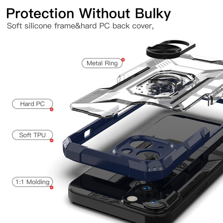 For iPhone 13 mini PC + TPU Shockproof Protective Case with Metal Ring Holder