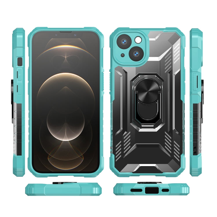For iPhone 13 mini PC + TPU Shockproof Protective Case with Metal Ring Holder