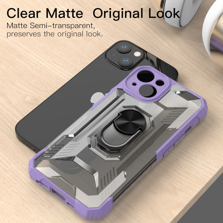 For iPhone 13 mini PC + TPU Shockproof Protective Case with Metal Ring Holder