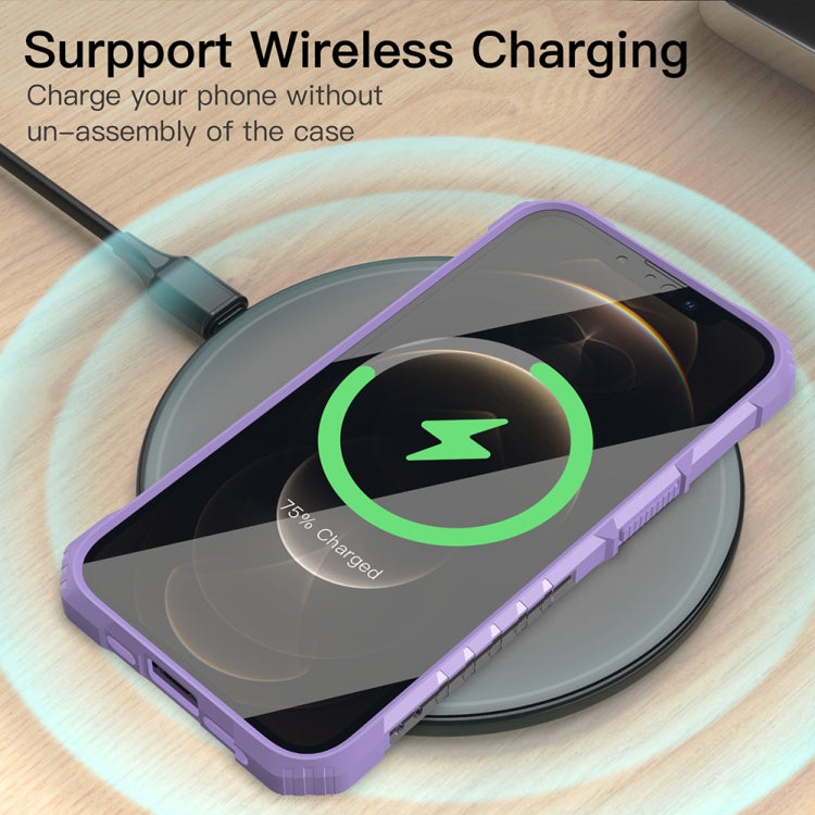 For iPhone 13 mini PC + TPU Shockproof Protective Case with Metal Ring Holder