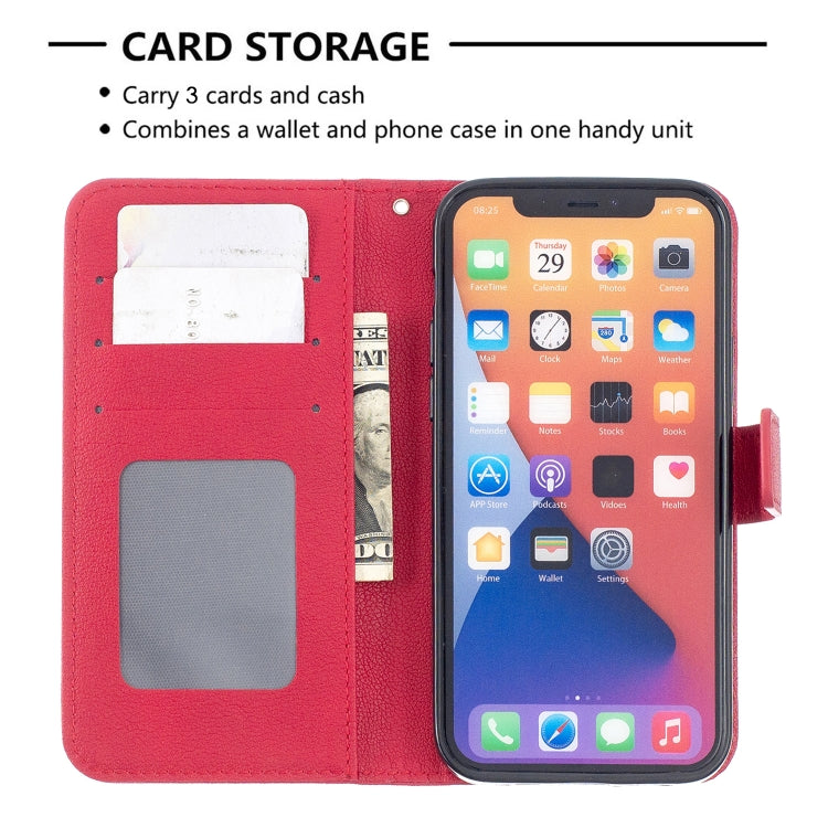 For iPhone 13 Longan Texture Horizontal Flip PU Leather Case with Holder & Card Slots & Wallet & Photo Frame