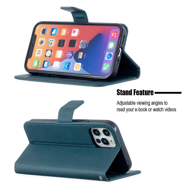 For iPhone 13 Pro Longan Texture Horizontal Flip PU Leather Case with Holder & Card Slots & Wallet & Photo Frame