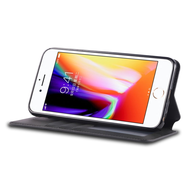 For iPhone 6 / 6s AZNS Calf Texture Magnetic Horizontal Flip PU Leather Case with Holder & Card Slots & Photo Frame
