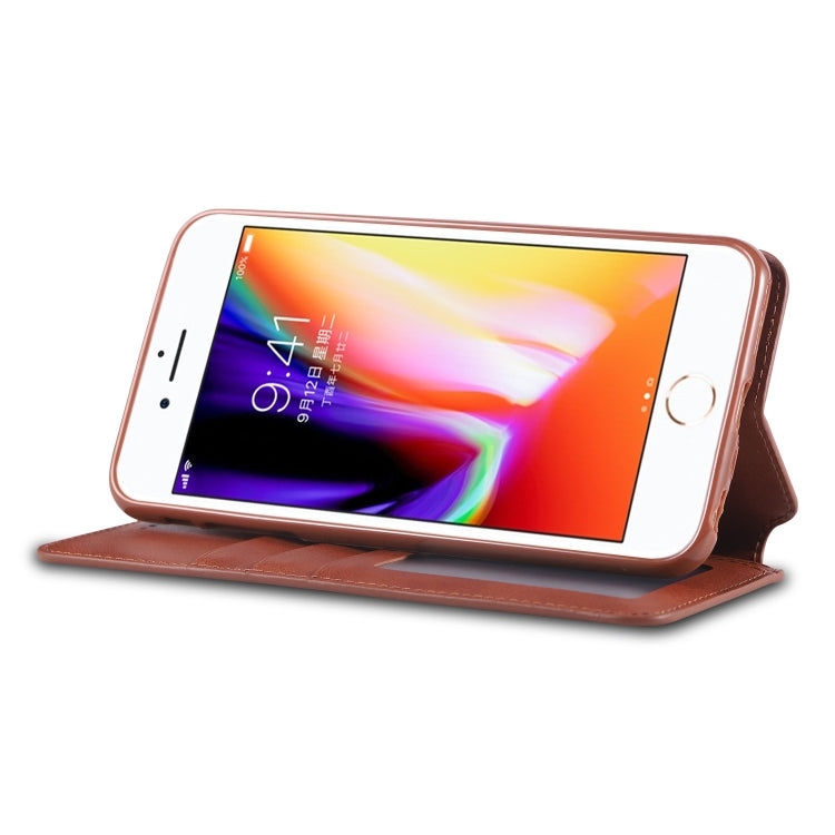 For iPhone 6 / 6s AZNS Calf Texture Magnetic Horizontal Flip PU Leather Case with Holder & Card Slots & Photo Frame