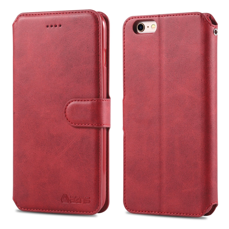 For iPhone 6 / 6s AZNS Calf Texture Magnetic Horizontal Flip PU Leather Case with Holder & Card Slots & Photo Frame