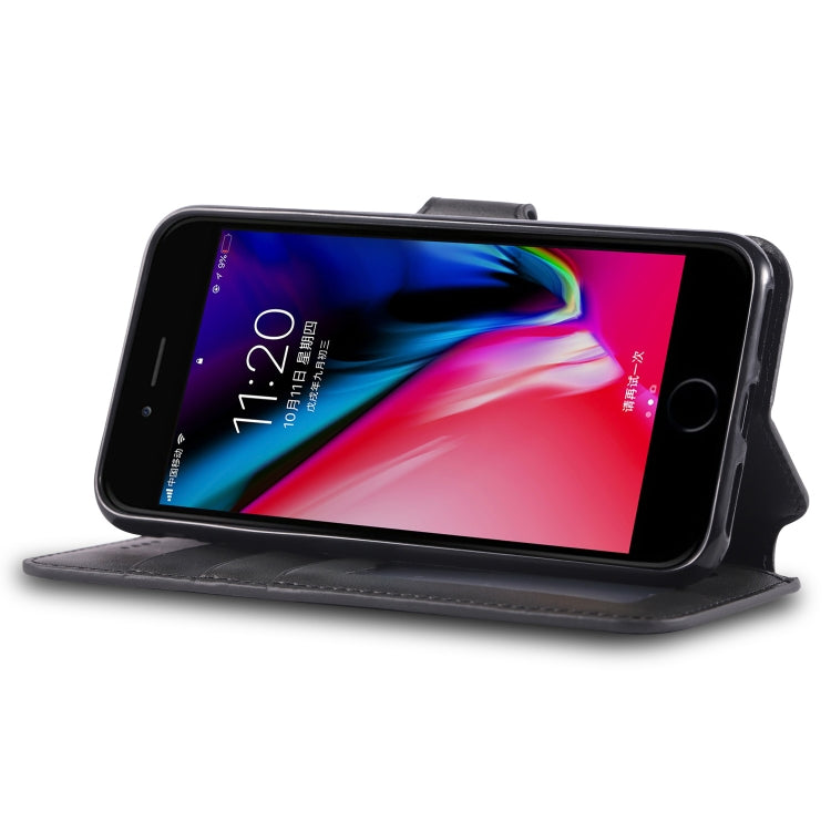 For iPhone 7 / 8 AZNS Calf Texture Magnetic Horizontal Flip PU Leather Case with Holder & Card Slots & Photo Frame