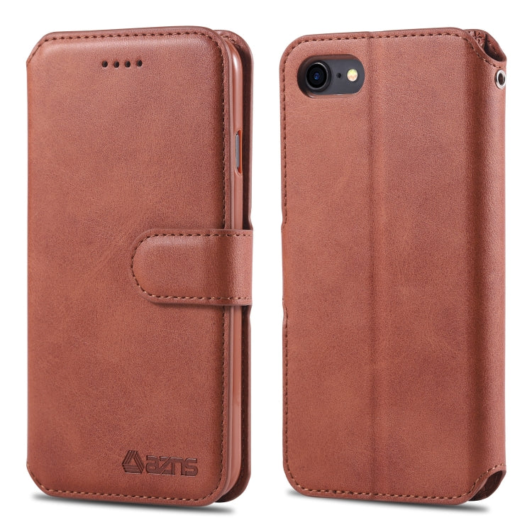 For iPhone 7 / 8 AZNS Calf Texture Magnetic Horizontal Flip PU Leather Case with Holder & Card Slots & Photo Frame