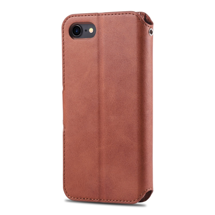 For iPhone 7 / 8 AZNS Calf Texture Magnetic Horizontal Flip PU Leather Case with Holder & Card Slots & Photo Frame