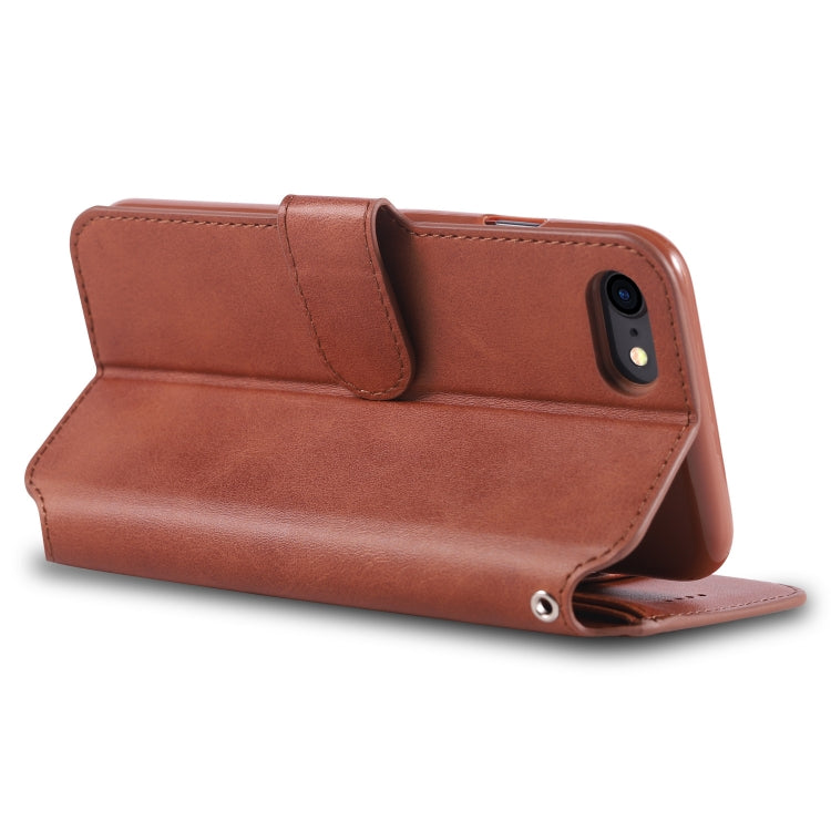 For iPhone 7 / 8 AZNS Calf Texture Magnetic Horizontal Flip PU Leather Case with Holder & Card Slots & Photo Frame