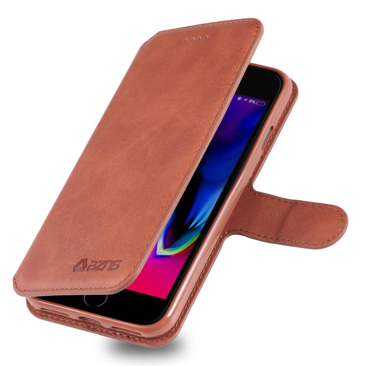 For iPhone 7 / 8 AZNS Calf Texture Magnetic Horizontal Flip PU Leather Case with Holder & Card Slots & Photo Frame