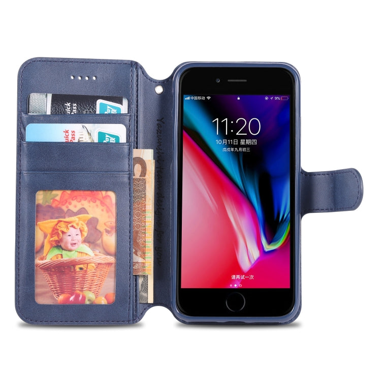 For iPhone 7 / 8 AZNS Calf Texture Magnetic Horizontal Flip PU Leather Case with Holder & Card Slots & Photo Frame
