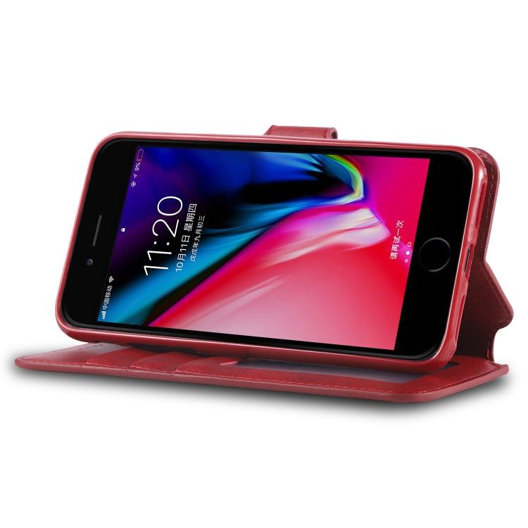 For iPhone 7 / 8 AZNS Calf Texture Magnetic Horizontal Flip PU Leather Case with Holder & Card Slots & Photo Frame