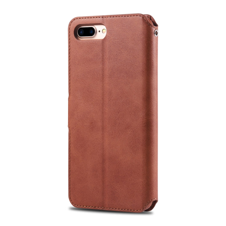 For iPhone 7 Plus / 8 Plus AZNS Calf Texture Magnetic Horizontal Flip PU Leather Case with Holder & Card Slots & Photo Frame