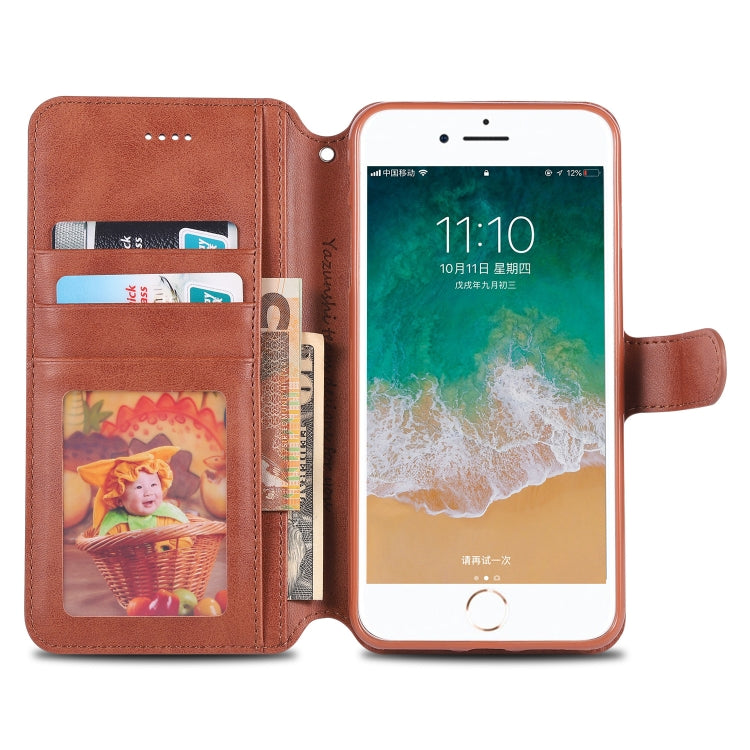 For iPhone 7 Plus / 8 Plus AZNS Calf Texture Magnetic Horizontal Flip PU Leather Case with Holder & Card Slots & Photo Frame