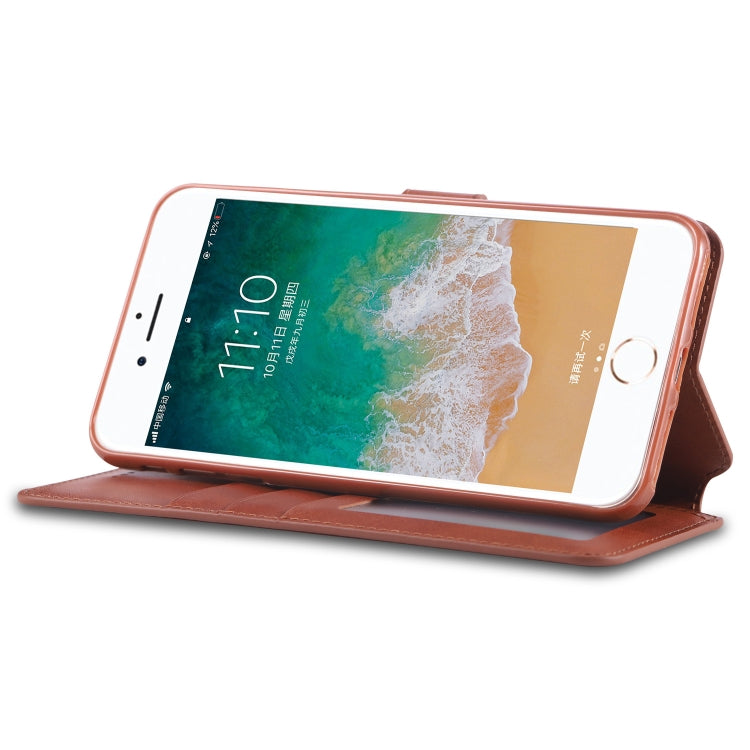 For iPhone 7 Plus / 8 Plus AZNS Calf Texture Magnetic Horizontal Flip PU Leather Case with Holder & Card Slots & Photo Frame
