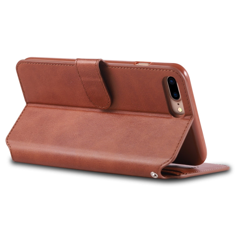 For iPhone 7 Plus / 8 Plus AZNS Calf Texture Magnetic Horizontal Flip PU Leather Case with Holder & Card Slots & Photo Frame