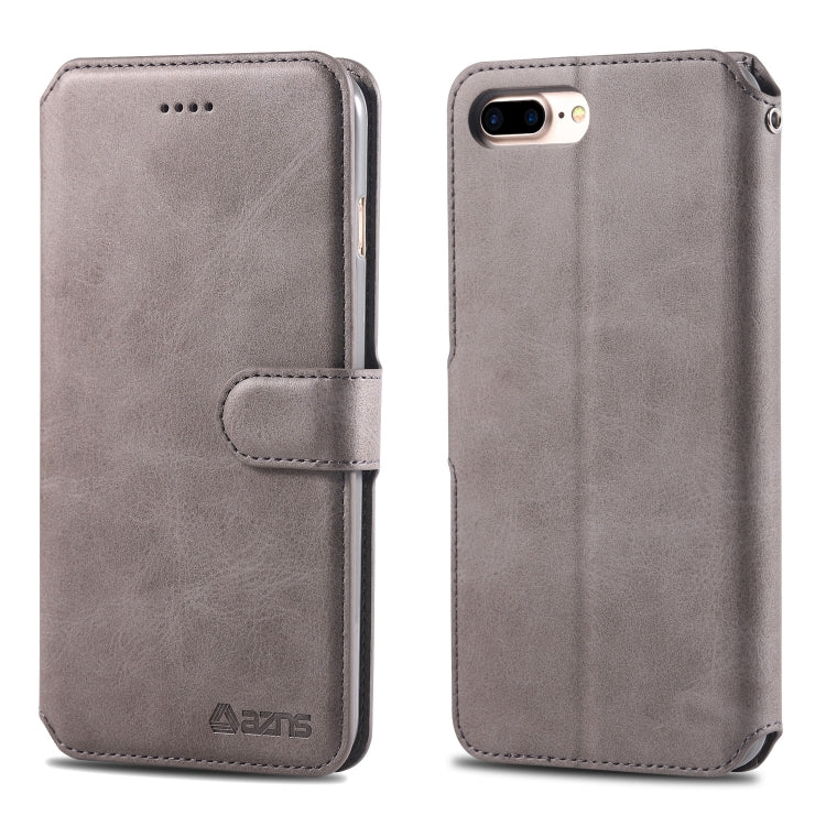 For iPhone 7 Plus / 8 Plus AZNS Calf Texture Magnetic Horizontal Flip PU Leather Case with Holder & Card Slots & Photo Frame