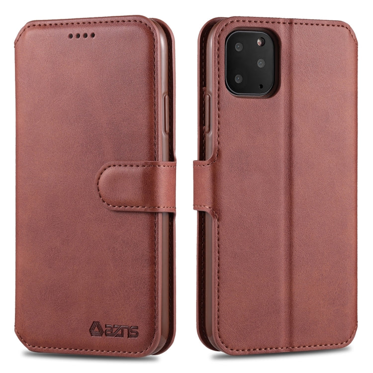 For iPhone 11 Pro Max AZNS Calf Texture Magnetic Horizontal Flip PU Leather Case with Holder & Card Slots & Photo Frame
