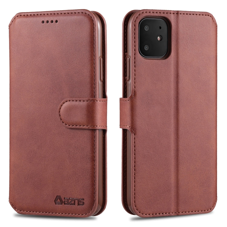 For iPhone 11 AZNS Calf Texture Magnetic Horizontal Flip PU Leather Case with Holder & Card Slots & Photo Frame