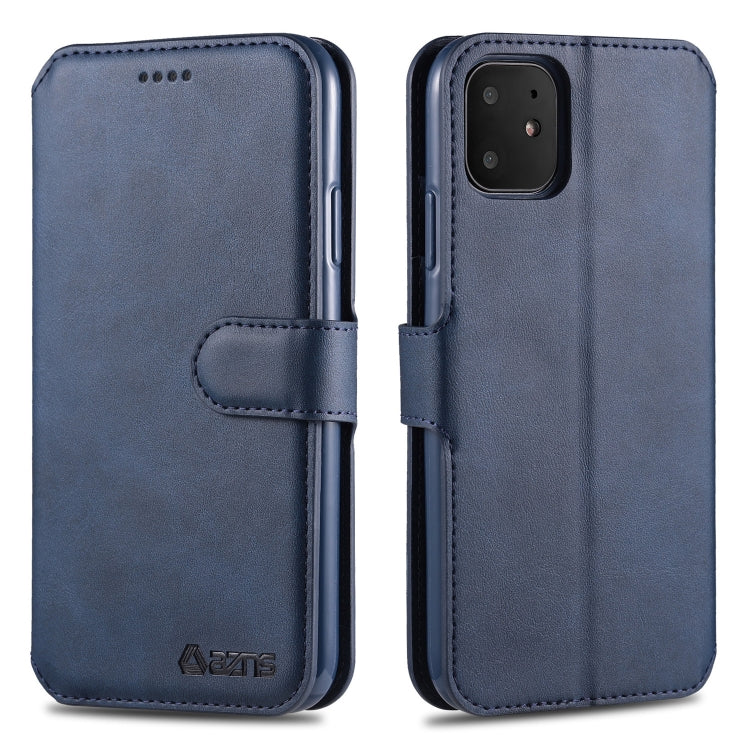 For iPhone 11 AZNS Calf Texture Magnetic Horizontal Flip PU Leather Case with Holder & Card Slots & Photo Frame
