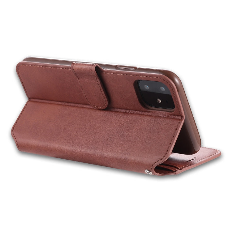 For iPhone 11 AZNS Calf Texture Magnetic Horizontal Flip PU Leather Case with Holder & Card Slots & Photo Frame