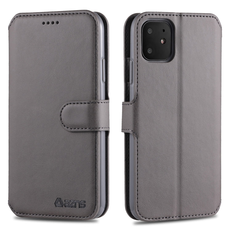 For iPhone 11 AZNS Calf Texture Magnetic Horizontal Flip PU Leather Case with Holder & Card Slots & Photo Frame