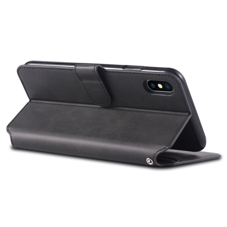 For iPhone X / XS AZNS Calf Texture Magnetic Horizontal Flip PU Leather Case with Holder & Card Slots & Photo Frame