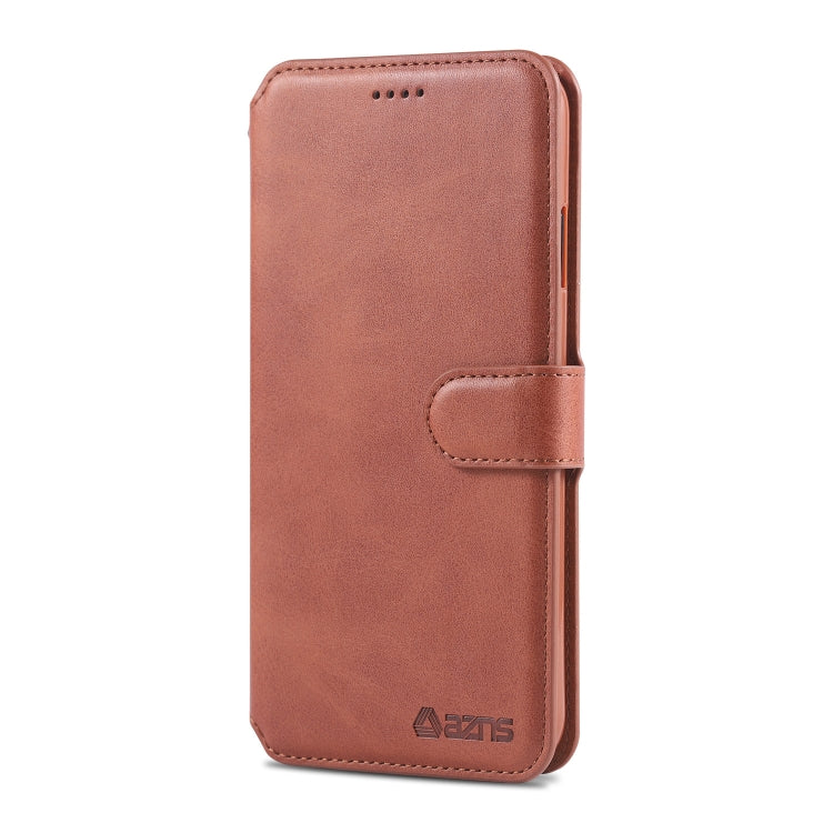 For iPhone X / XS AZNS Calf Texture Magnetic Horizontal Flip PU Leather Case with Holder & Card Slots & Photo Frame