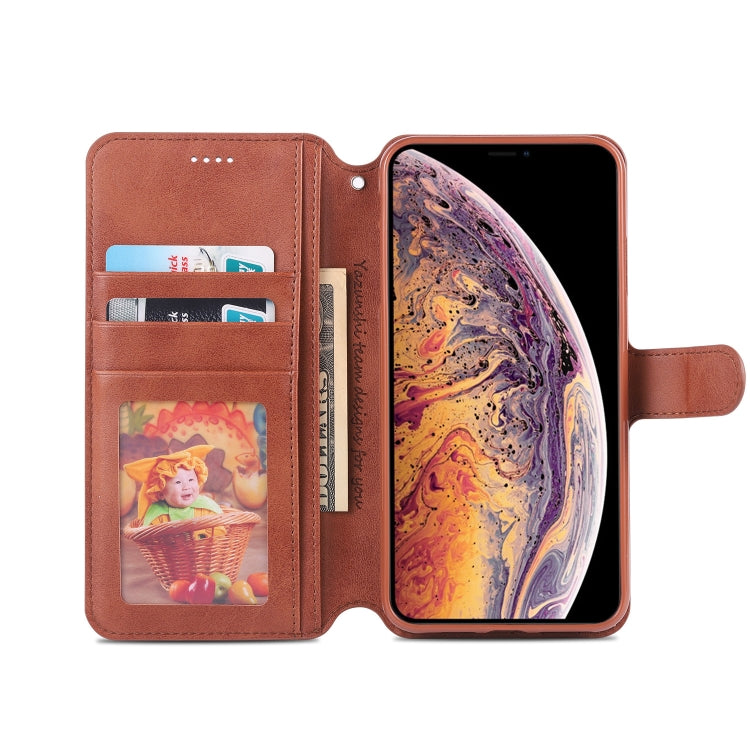 For iPhone X / XS AZNS Calf Texture Magnetic Horizontal Flip PU Leather Case with Holder & Card Slots & Photo Frame