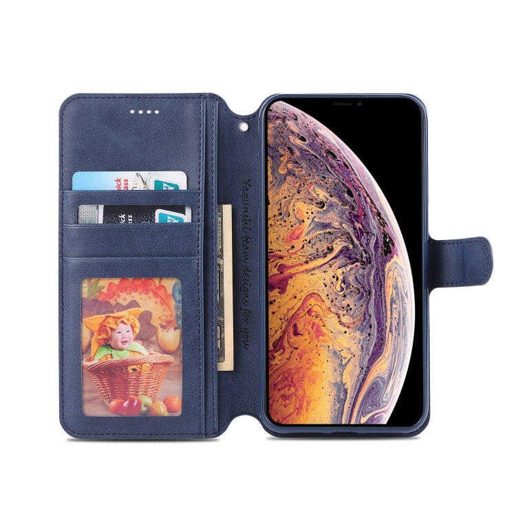 For iPhone X / XS AZNS Calf Texture Magnetic Horizontal Flip PU Leather Case with Holder & Card Slots & Photo Frame
