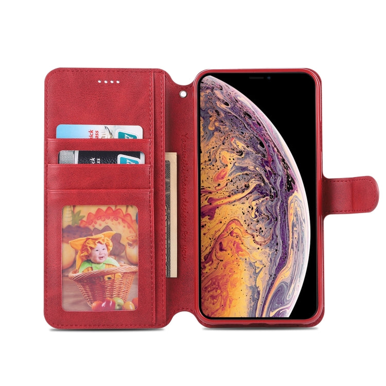 For iPhone X / XS AZNS Calf Texture Magnetic Horizontal Flip PU Leather Case with Holder & Card Slots & Photo Frame