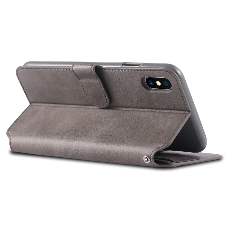 For iPhone X / XS AZNS Calf Texture Magnetic Horizontal Flip PU Leather Case with Holder & Card Slots & Photo Frame
