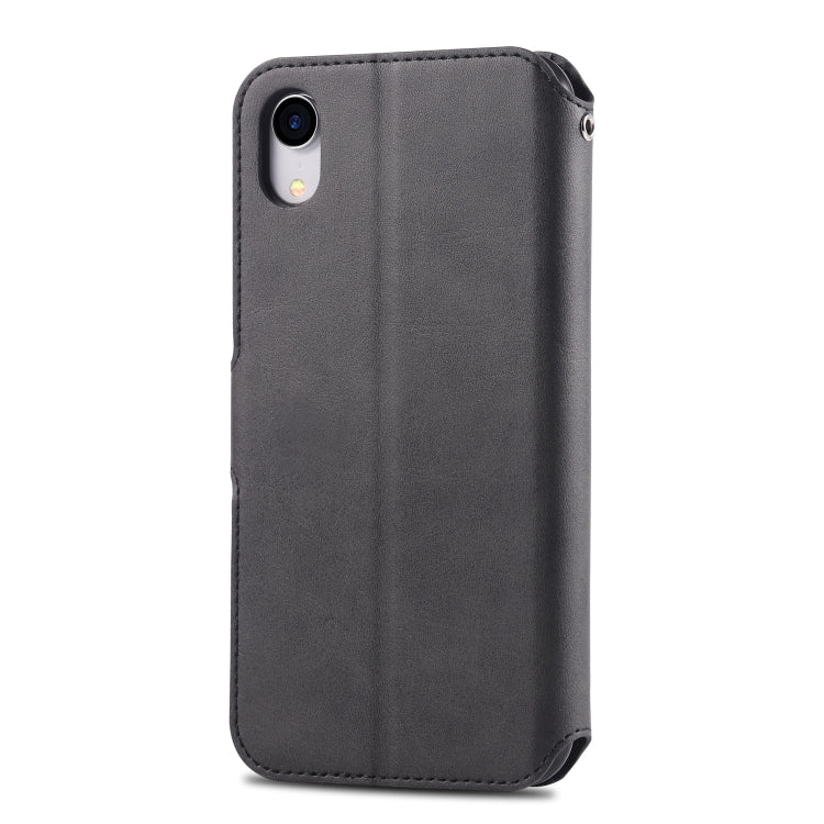 For iPhone XR AZNS Calf Texture Magnetic Horizontal Flip PU Leather Case with Holder & Card Slots & Photo Frame