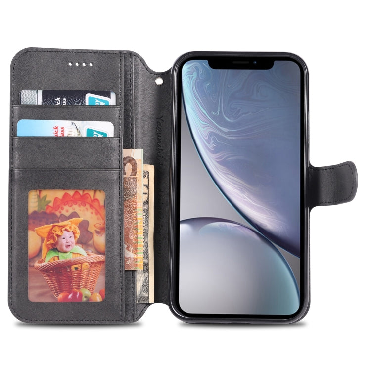 For iPhone XR AZNS Calf Texture Magnetic Horizontal Flip PU Leather Case with Holder & Card Slots & Photo Frame