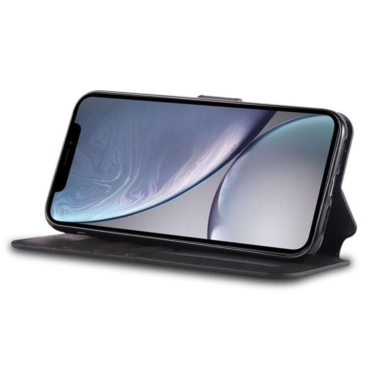 For iPhone XR AZNS Calf Texture Magnetic Horizontal Flip PU Leather Case with Holder & Card Slots & Photo Frame