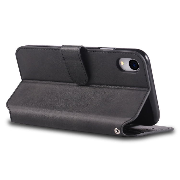 For iPhone XR AZNS Calf Texture Magnetic Horizontal Flip PU Leather Case with Holder & Card Slots & Photo Frame