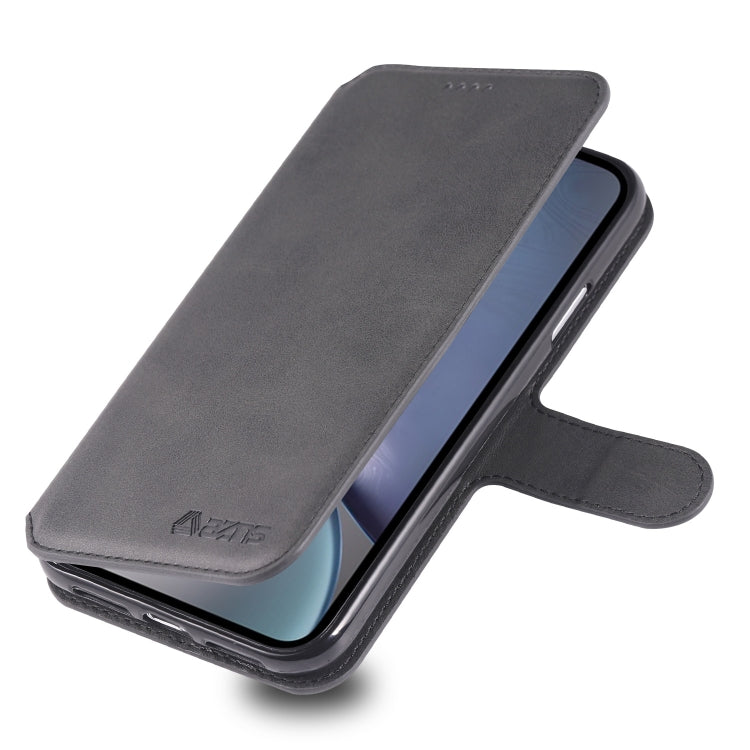 For iPhone XR AZNS Calf Texture Magnetic Horizontal Flip PU Leather Case with Holder & Card Slots & Photo Frame