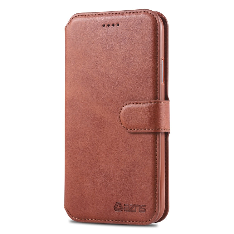 For iPhone XR AZNS Calf Texture Magnetic Horizontal Flip PU Leather Case with Holder & Card Slots & Photo Frame